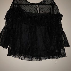 Black lace blouse